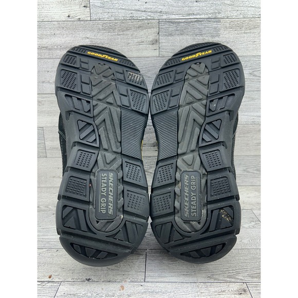 Skechers Relaxed Fit Men Size 10.5 Black Leather Slip‎ On Shoes 204480 Goodyear main image 8